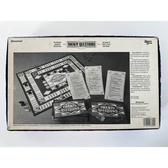 Vintage Twenty Questions Board Game of People Places & Things, Pressman, 1988 - Picture 8 of 9